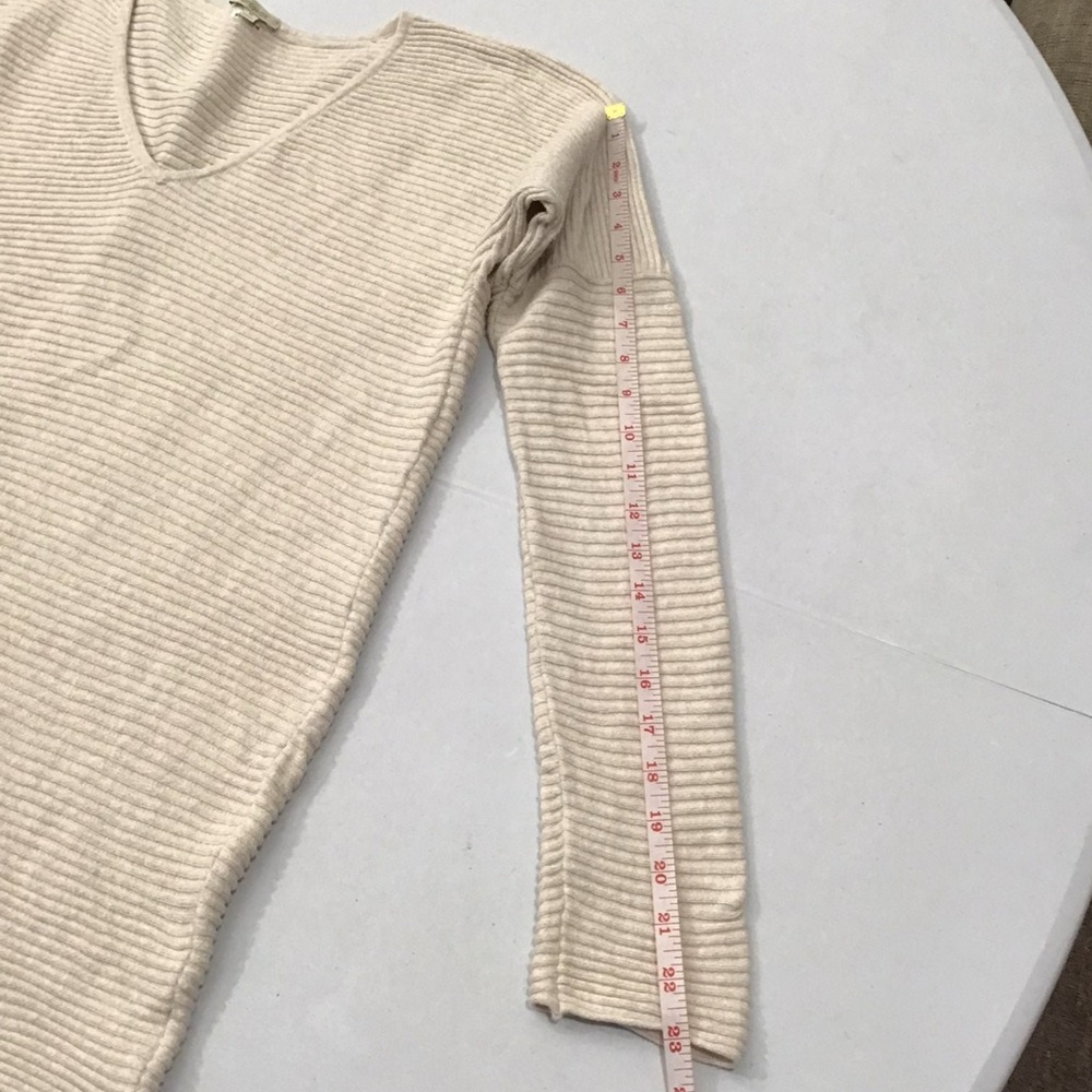Project V Neck Ribbed Pullover Cotton Sweater - Picture 6 of 7